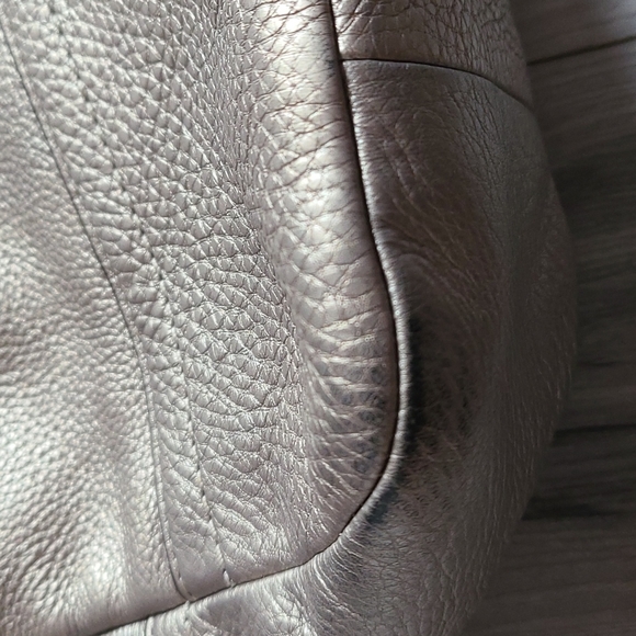 🌟Rare🌟Coach Pewter Color Leather Large Hobo Bag - Picture 4 of 14